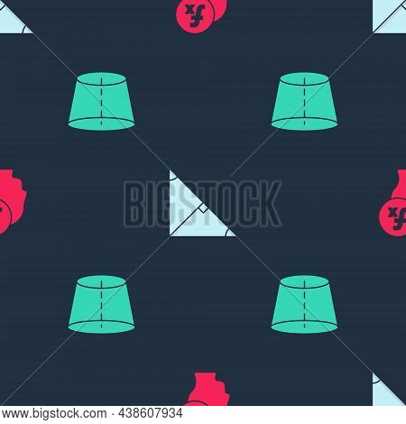Set Function Mathematical Symbol, Angle Bisector Of Triangle And Geometric Figure On Seamless Patter