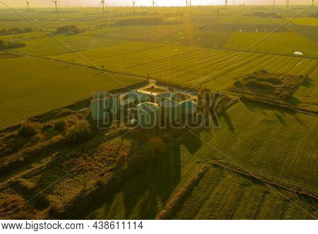 Biogas Plant From The Air Perspective Taken With A Drone
