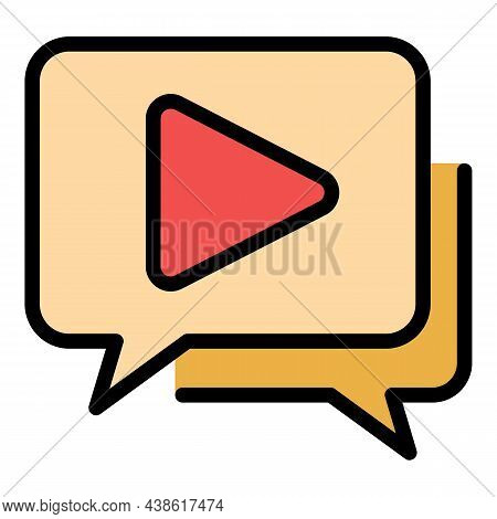 Play Gallery Icon. Outline Play Gallery Vector Icon Color Flat Isolated