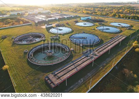 Sewage Treatment Plant. Wastewater Treatment Water Use. Filtration Effluent And Waste Water. Industr