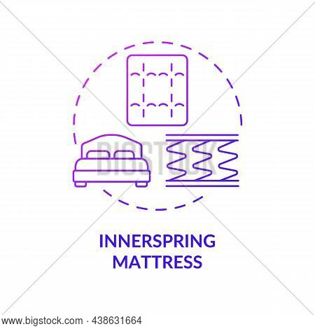 Innerspring Mattress Purple Gradient Concept Icon. Common Matress Type Abstract Idea Thin Line Illus