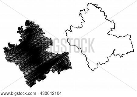 Shimoga District (karnataka State, Republic Of India, Bangalore Division) Map Vector Illustration, S
