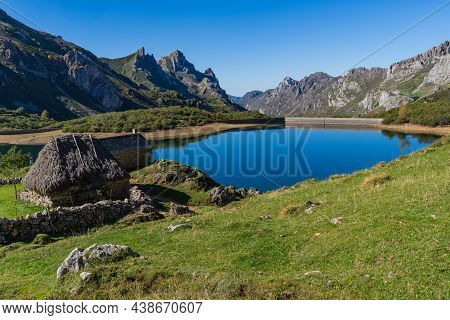 View Of The Lake Of The Valley In The Somiedo Natural Park In Asturias.