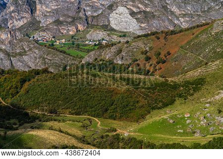 Autumn Landscape In The Somiedo Natural Park In Asturias.