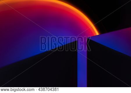 Aesthetic background with light sunset projector lamp