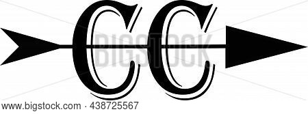A Cross Country Running Team Logo Letters Cc All In Black With A Black Arrow Going Through The Middl