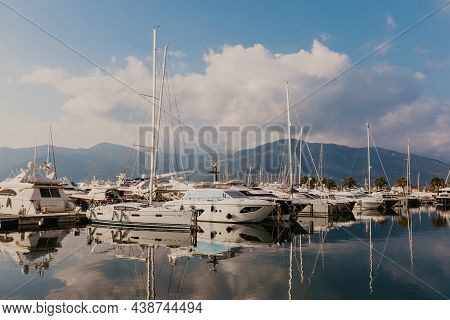 9 Nov 2018 Beautiful Sea Promenade In Tivat, Montenegro. Kotor Bay, Adriatic Sea. Famous Travel Dest
