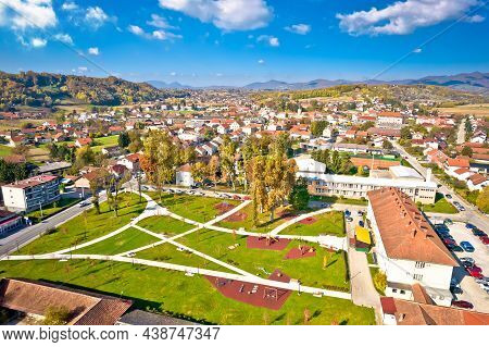 Town Of Zlatar In Zagorje Region Aerial View, Northern Croatia