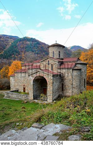 Karachay-cherkessia, Arkhyz, Russia, Autumn 2021. An Old Abandoned Temple In The Caucasus. Lower Zel