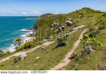 Trail Over The Cliffs With Ocean In Background
