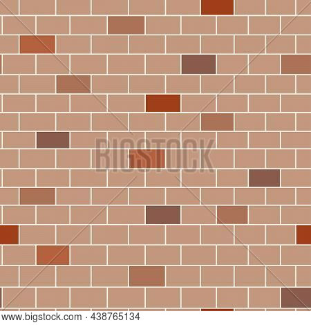 Seamless Pattern With Red-brown Brick Wall. Background