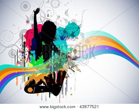 Musiikillinen dance party tausta. Lehtinen tai banneria.