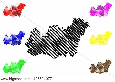 Anand District (gujarat State, Republic Of India) Map Vector Illustration, Scribble Sketch Anand Map