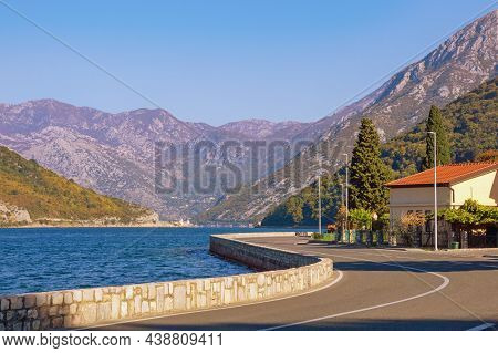 Balkan Road Trip. Sharp Turn Of Road Of Adriatic Highway (jadranska Magistrala). Beautiful Mediterra