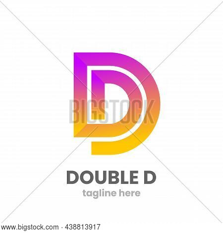 Double D Logo Design Template. Abstract Letter D. Modern Vector Emblem. Stock Vector Illustration.