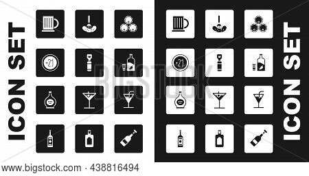 Set Wooden Barrels, Bottle Opener, Alcohol 21 Plus, Beer Mug, Vodka With Pepper And Glass, Pickled C