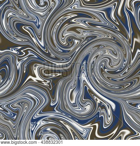 Seamless Twirly Swirly Abstract Liquid Marble Surface Pattern Design For Print