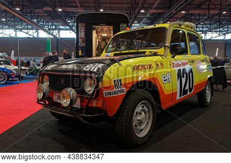 Lyon, France, November 5, 2021 : Renault 4l For Desert Trail In Salon Epoq'auto, Organized Since 197