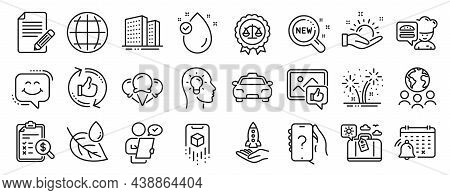 Set Of Business Icons, Such As Augmented Reality, Article, Ice Creams Icons. Global Business, Chef, 