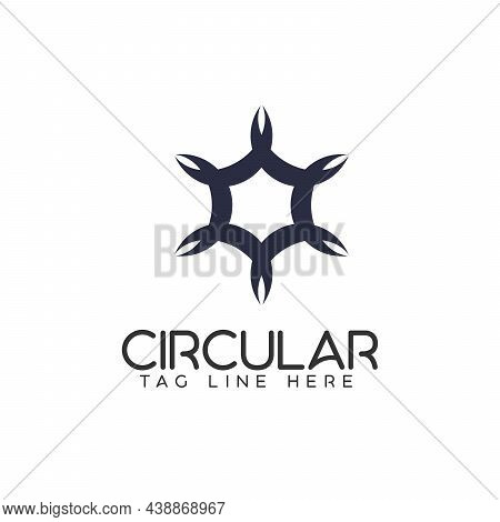 Business Logo Circle Star Design. Stock Vector Illustration Isolated On White Background