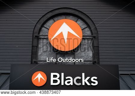 Aviemore, Scotland- Oct 18, 2021: The Sign For Blacks Outdoor Clothing Store In Aviemore