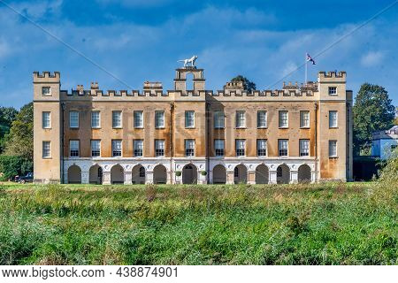 London, United Kingdom - September  28, 2021: Syon House In London As Viewed From The River Thames