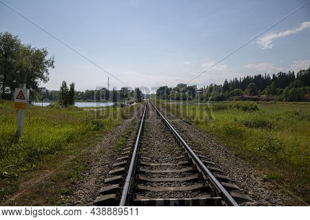 Sortavala, Russia - July 11, 2021: Railway In The City Of Sortavala In The Republic Of Karelia In Ru