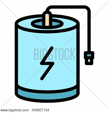 Barrel Power Bank Icon. Outline Barrel Power Bank Vector Icon Color Flat Isolated