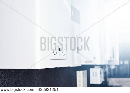Dual-circuit Gas Boiler. Gas Boiler For Home Heating. Wall Double-bithermic Boiler For Heating And H