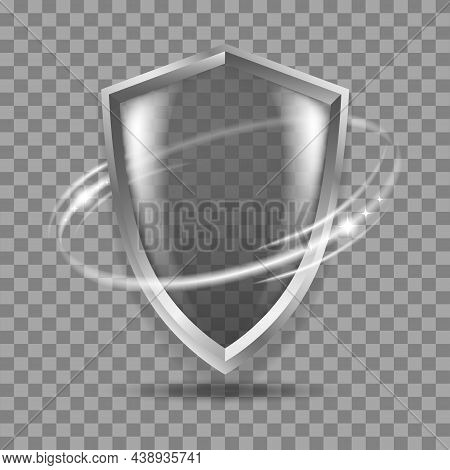 Virus 3d Shield. True Transparent Light Protective Armor Shields, Glowing Protect Guard Shapes, Secu