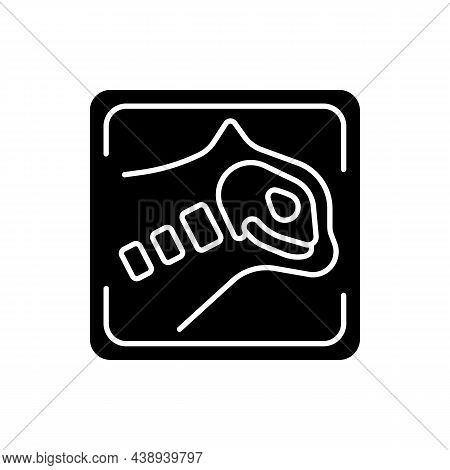 Pet X Rays Black Glyph Icon. Radiography Diagnostic Procedure. X Ray Machine For Animals. Tomographi