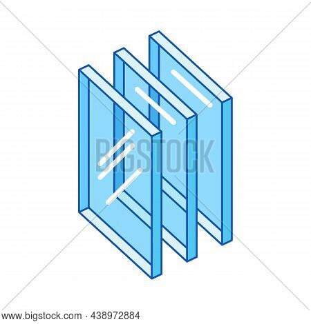 Illustration Of Glass Layers. Cross Section Double Glazed Window.