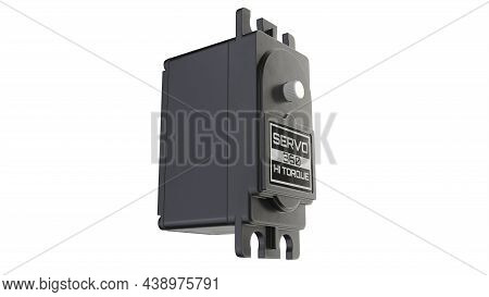 3d Illustration Of Servo Motor Isolated On White