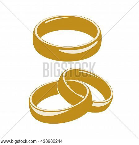 Wedding Ring Wedding Jewelry Marriage Symbol. Vector Logotemplate Design.