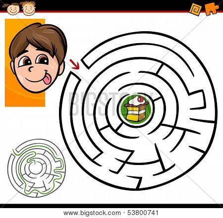 Cartoon Maze Or Labyrinth Game