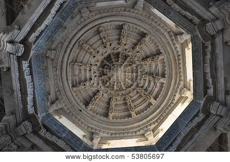 Marble roof carvings of Ranakpur Temple