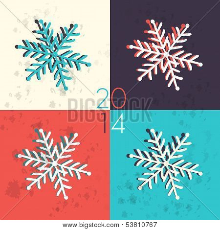 Pop art snowflake illustration