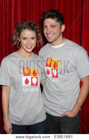 LOS ANGELES - OCT 6:  Linsey Godfrey, Robert Adamson at the Light The Night The Walk to benefit the Leukemia-Lymphoma Society at Sunset-Gower Studios on October 6, 2013 in Los Angeles, CA