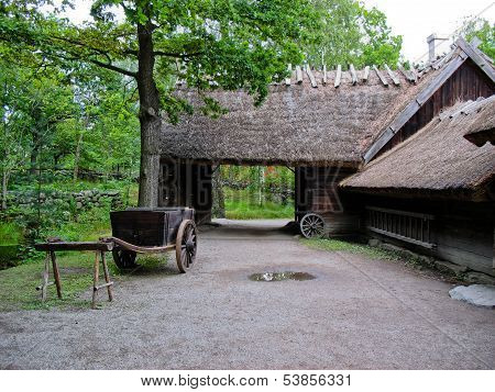 Red Cabin In Skansen Park (stockholm, Sweden)