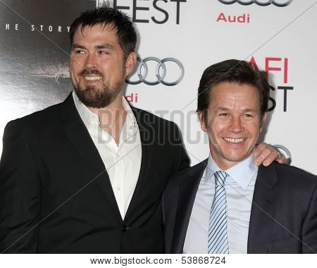 LOS ANGELES - NOV 12:  Marcus Luttrell, Mark Wahlberg at the  