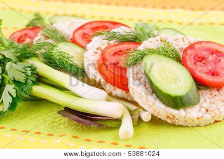Puffed Rice Crackers Sandwiches