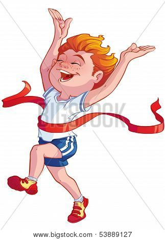 boy at the finish