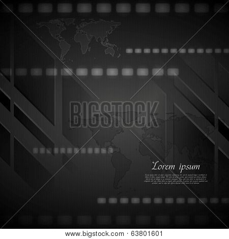 Dark hi-tech world map vector background
