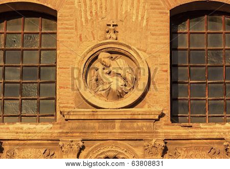 Madonna Jesus Statue Facade Church Iglesia Of Santa Anna Rio Darro Granada Andalusia Spain