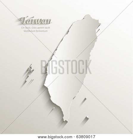 Taiwan map card paper 3D natural vector