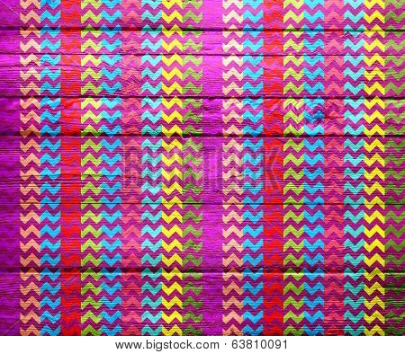 Colorful chevron pattern wood