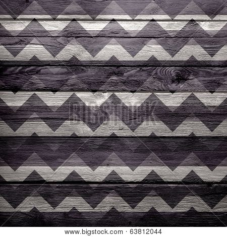 Vintage chevron pattern on wood