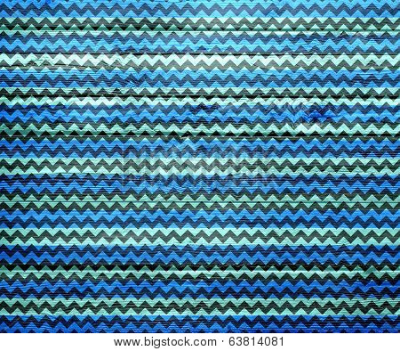 Blue chevron pattern on wood