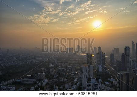Sunset View On Top Of Building