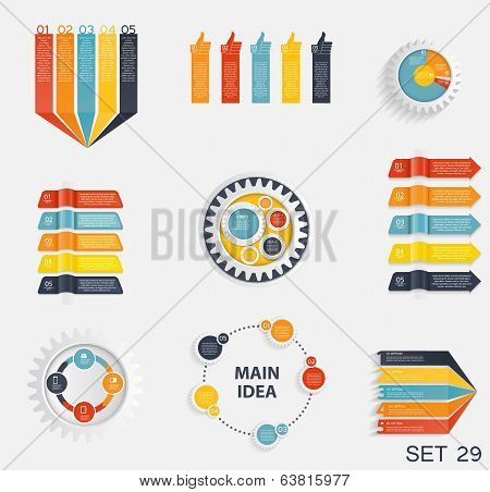 Collection of Infographic Templates for Business Vector Illustra